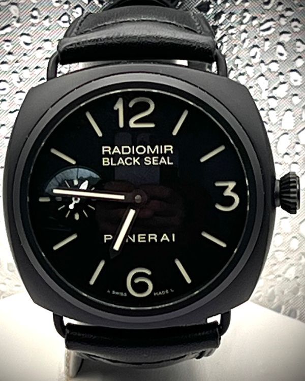 2015 Rare Panerai Radiomir Black Seal 45MM Black Dial Leather Strap (PAM00292)