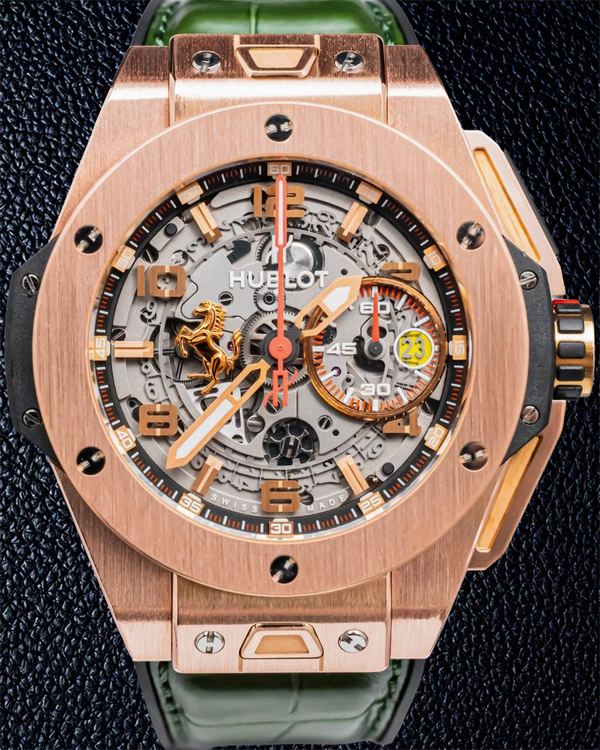 Hublot Big Bang Unico Ferrari King Gold L.E. 45MM Skeleton Dial Leather Strap (401.OX.0123.VR)