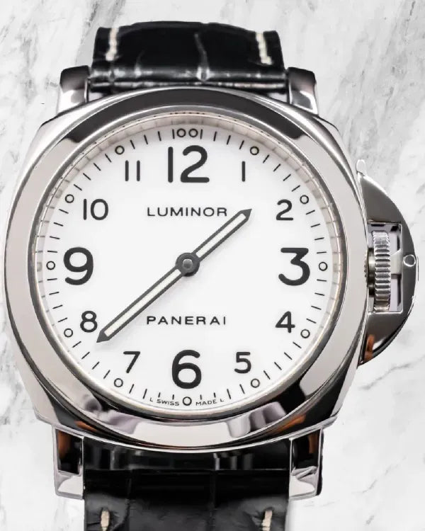 Panerai Luminor Base 44MM White Dial Leather Strap (PAM00010)