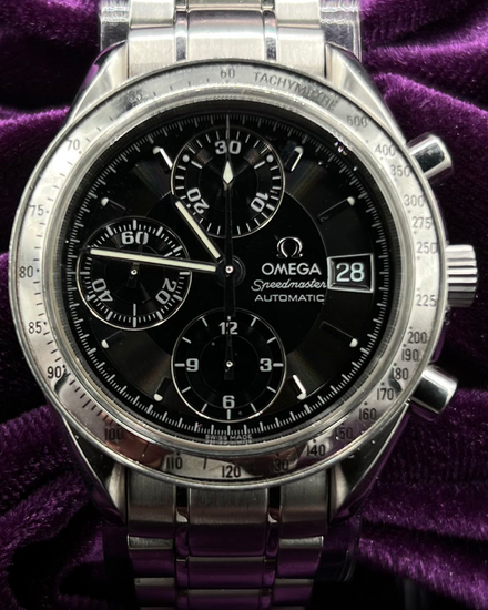 2003 Omega Speedmaster Date 39MM Black Dial Steel Bracelet (3513.50.00)