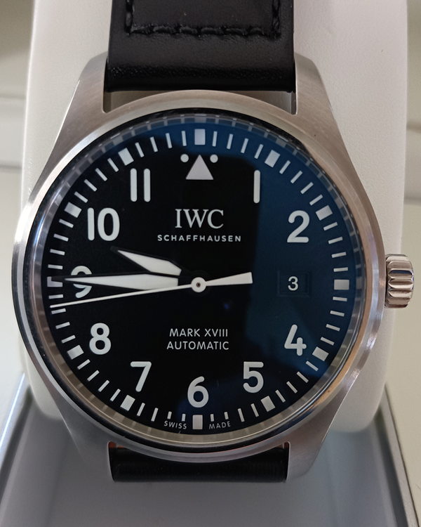 2017 IWC Schaffhausen Pilot Mark XVIII 40MM Black Dial Leather Strap (IW327001)