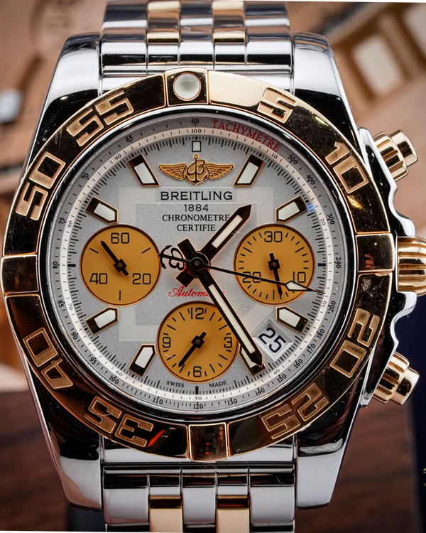 2016 Breitling Chronomat 41MM Off White Dial Two-Tone Bracelet (CB014012/G713)