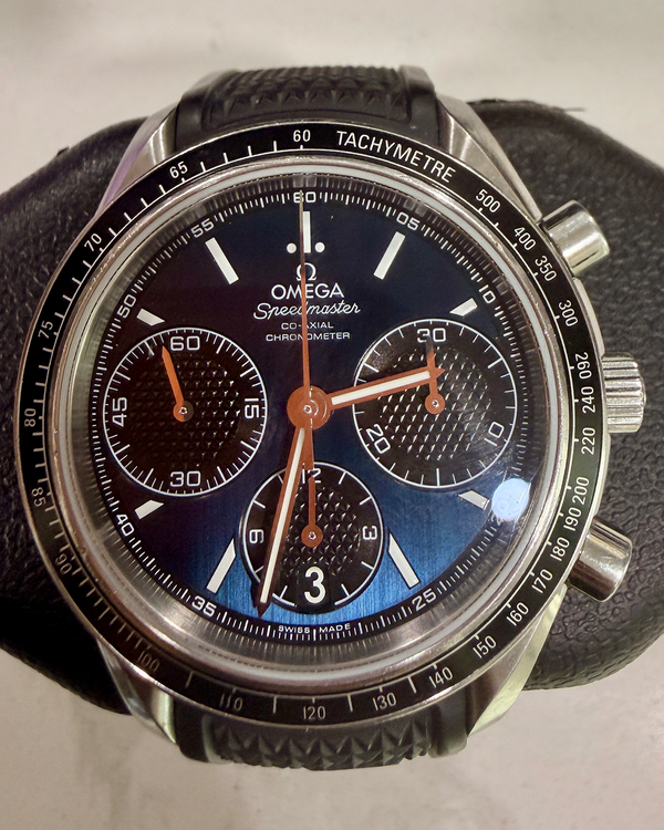 2017 Omega Speedmaster Racing 40MM Blue Dial Rubber Strap (326.32.40.50.03.001)