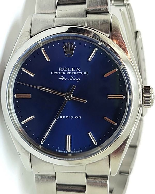 1977 Rolex Air King 34MM Blue Dial Oyster Bracelet (5500)