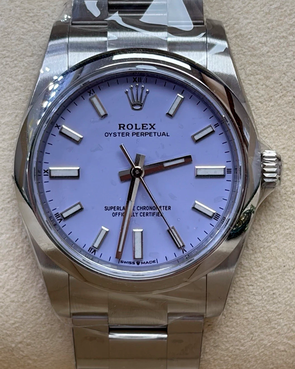 2026 Rolex Oyster Perpetual 34MM Lavender Dial Oyster Bracelet (124200)