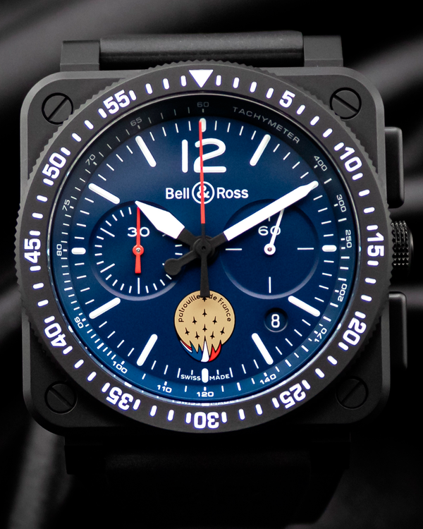 Bell & Ross BR 03-94 Chronograph "Patrouille De France" 42MM L.E. Blue Dial Rubber Strap (BR0394-PAF1-CE/SRB)
