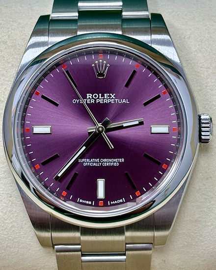 2017 Rolex Oyster Perpetual 39MM Grape Dial Oyster Bracelet (114300)