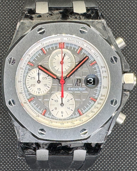 2014 Audemars Piguet Royal Oak Offshore Chronograph "Jarno Trulli" L.E. 42MM Grey Dial Aftermarket Rubber Strap (26202AU.OO.D002CA.01)