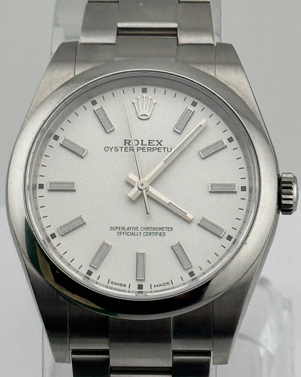 Rolex Oyster Perpetual 39MM White Dial Oyster Bracelet (114300)