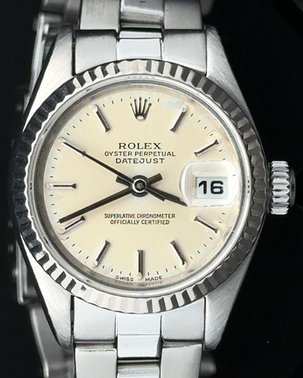 1991 Rolex Lady-Datejust 26MM Silver Dial Oyster Bracelet (69174)