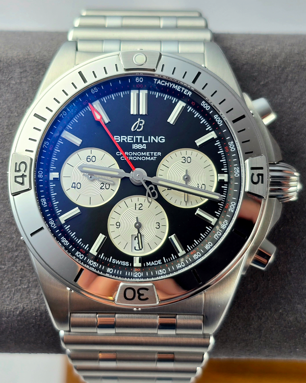 Breitling Chronomat B01 42MM Black Dial Steel Bracelet (AB0134101B1A1)