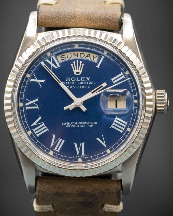 1969 Rolex Day-Date 36MM Blue "Buckley" Dial Aftermarket Leather Strap (1803)