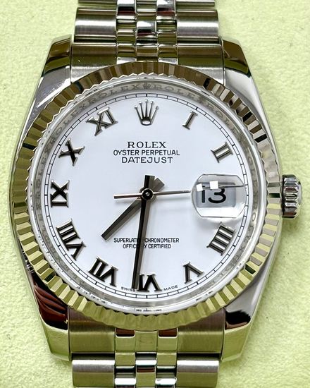 Rolex Datejust 36MM White Dial Super Jubilee Bracelet (116234)