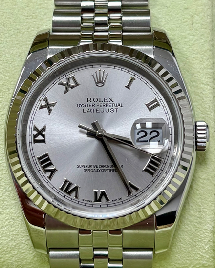 Rolex Datejust 36MM Silver Dial Super Jubilee Bracelet (116234)