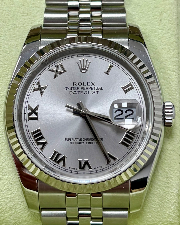 Rolex Datejust 36MM Silver Dial Super Jubilee Bracelet (116234)