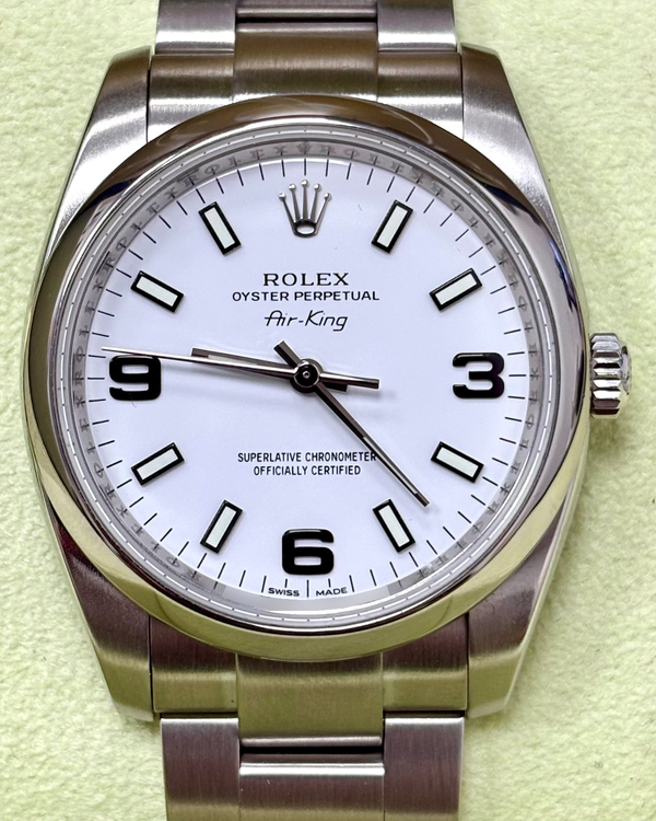 Rolex Air-King 34MM White Dial Oyster Bracelet (114200)
