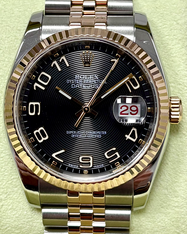 2004 Rolex Datejust 36MM Black "Concentric" Dial Two-Tone Jubilee Bracelet (116231)