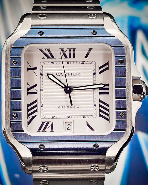 2022 Cartier Santos De Cartier 39.8MM Silver Dial Steel Bracelet (WSSA0047)