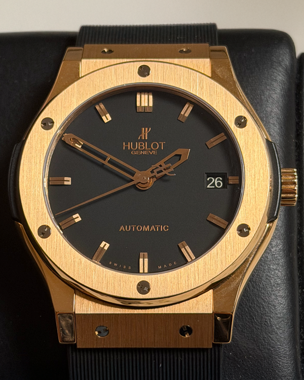 Hublot Classic Fusion 42MM Black Dial Rubber Strap (542.OX.1181.RX)