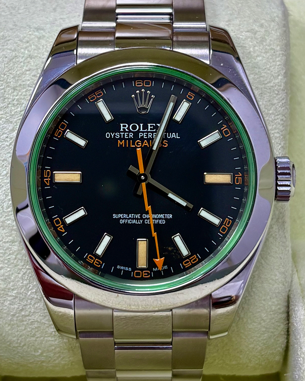 2012 Rolex Milgauss 40MM Black Dial Oyster Bracelet (116400GV)