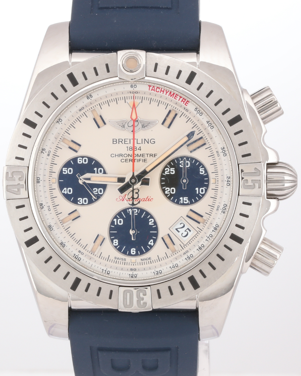 No Reserve - Breitling Chronomat 41MM White Dial Rubber Strap (AB01442J)