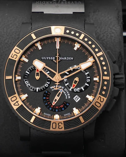 Ulysse Nardin Diver Black Sea 45.8MM Black Dial Rubber Strap (353-90-3C)