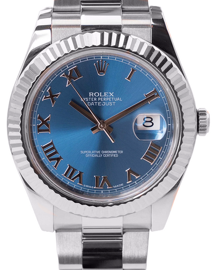 2015 Rolex Datejust II 41MM Blue "Azzurro" Dial Oyster Bracelet (116334)