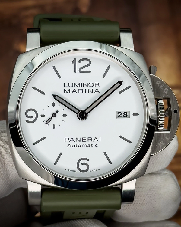 2021 Panerai Luminor Marina 44MM White Dial Rubber Strap (PAM01314)