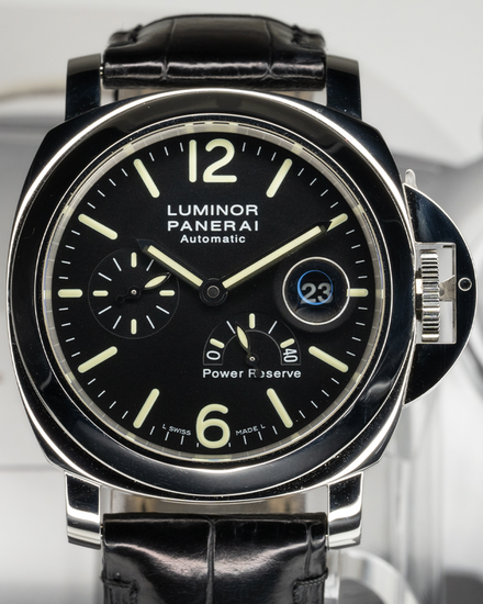 2010 Panerai Luminor Power Reserve 44MM Black Dial Leather Strap (PAM00090)