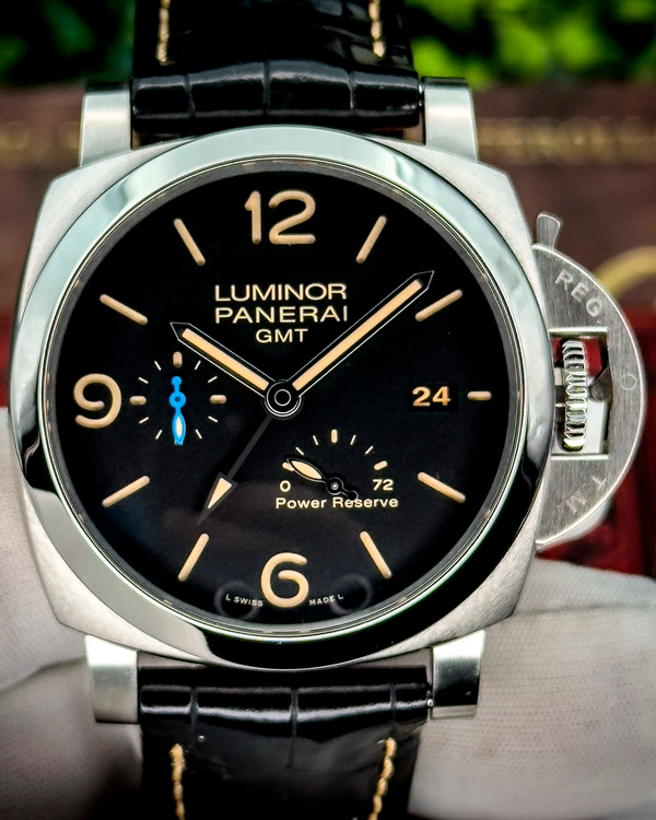 2019 Panerai Luminor GMT 1950 3 Days 44MM Black Dial Leather Strap (PAM01321)