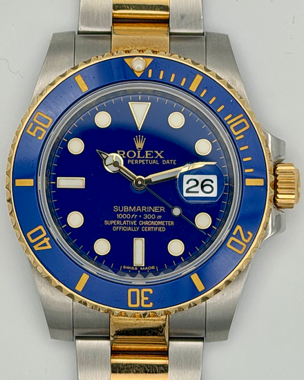 2010 Rolex Submariner Date "Bluesy" 40MM Blue Dial Two-Tone Oyster Bracelet (116613LB)
