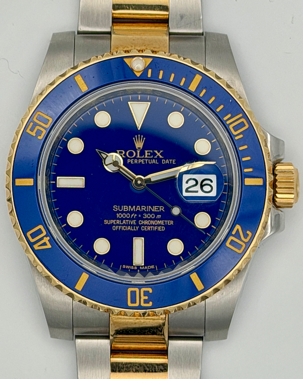 2010 Rolex Submariner Date "Bluesy" 40MM Blue Dial Two-Tone Oyster Bracelet (116613LB)