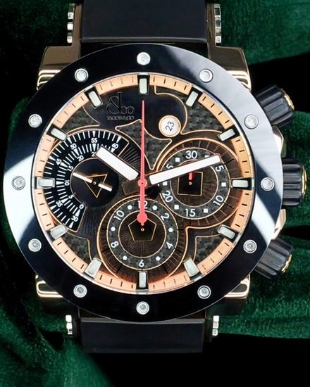 Jacob & Co. Epic II Chronograph 47MM Carbon Fiber Dial Rubber Strap (E3RGC)