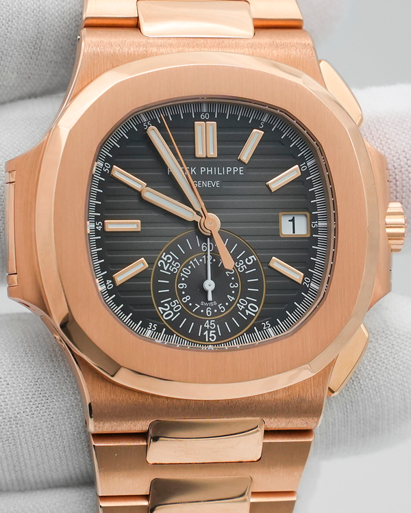 2023 Patek Philippe Nautilus Travel Time Chronograph 40.5MM Black Dial Rose Gold Bracelet (5980/1R-001)
