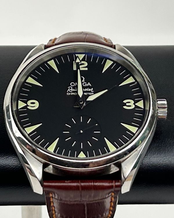 Omega Seamaster Railmaster 49.2MM Black Dial Aftermarket Leather Strap (2806.52.37)
