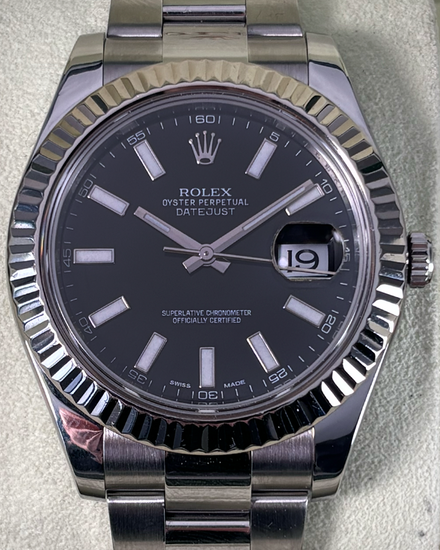 2014 Rolex Datejust II 41MM Blue Dial Oyster Bracelet (116334)