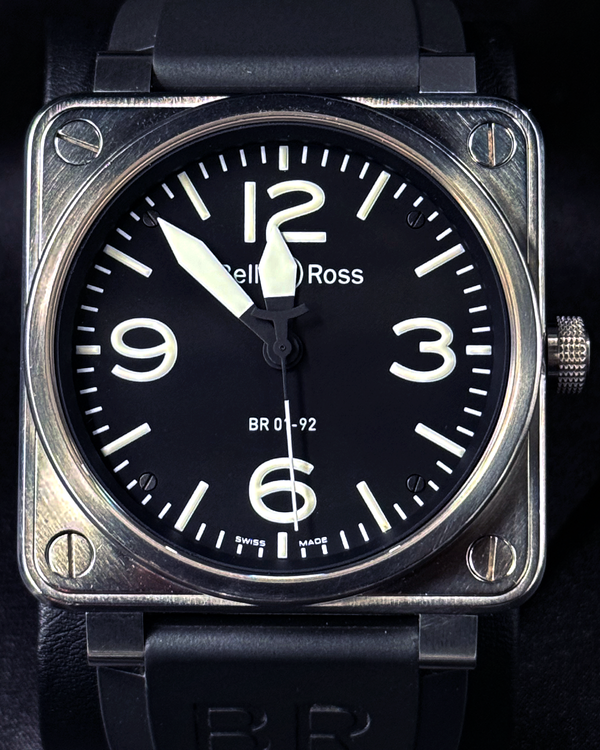 Bell & Ross BR 01 - 92 46MM Black Dial Rubber Strap (BR01-92-S)