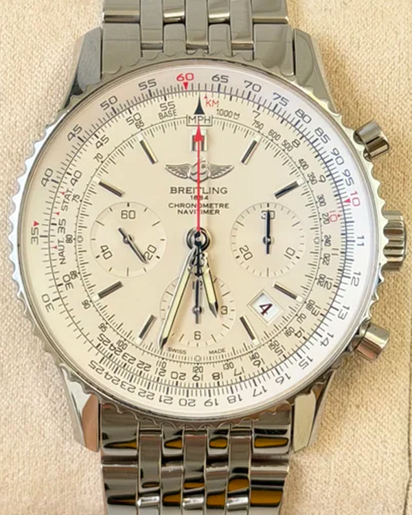 2013 Breitling Navitimer 01 L.E. 43MM White Dial Steel Bracelet (AB0123)