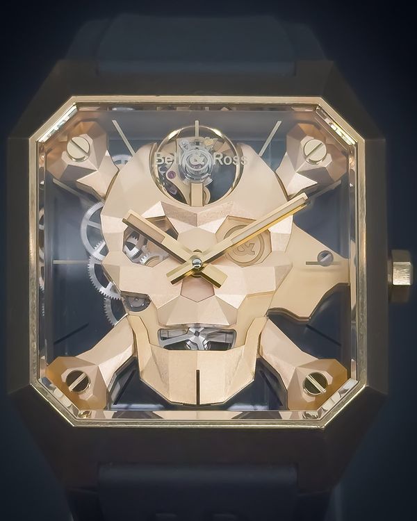 2023 Bell & Ross BR 01 Cyber Skull Bronze L.E. 45MM Skeleton Dial Rubber Strap (BR01-CSK-BR/SRB)