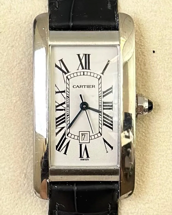 Cartier Tank 41MM Silver Dial Leather Strap (W2603656)