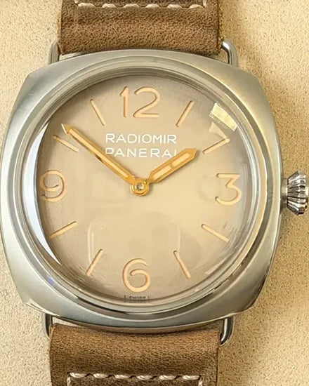 2025 Panerai Radiomir Tre Giorni 45MM Champagne Dial Leather Strap (PAM01350)