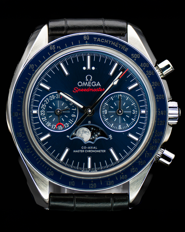 2024 Omega Speedmaster Moonphase 44MM Blue Dial Leather Strap (304.33.44.52.03.001)