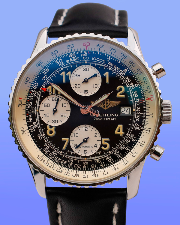 1997 Breitling Navitimer II 41MM Black Dial Leather Strap (A13022)