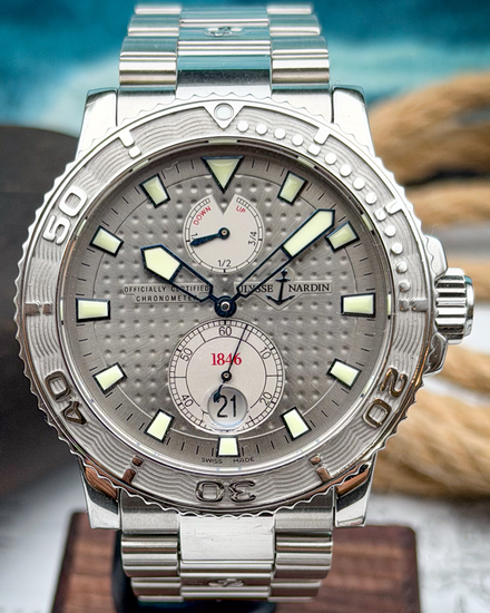 2006 Ulysse Nardin Marine Diver 42.7MM Grey Dial Steel Bracelet (263-33)