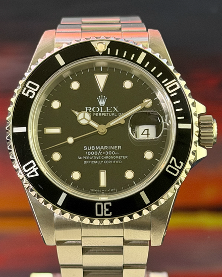 1989 Rolex Submariner Date 40MM Black Dial Oyster Bracelet (16610)