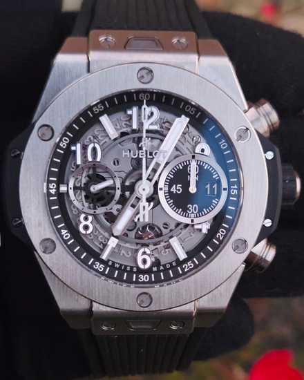 2023 Hublot Big Bang Unico Titanium 44MM Skeleton Dial Rubber Strap (421.NX.1170.RX)