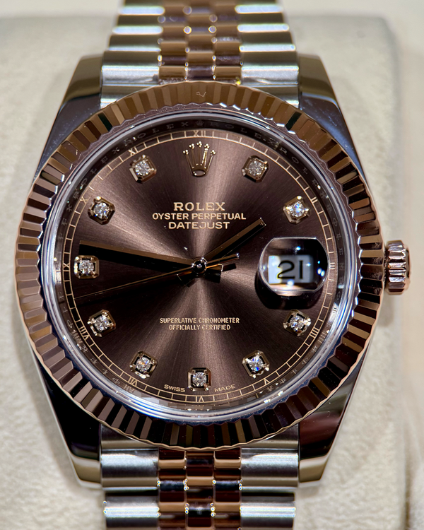 2017 Rolex Datejust 41MM Chocolate Dial Two-Tone Jubilee Bracelet (126331)