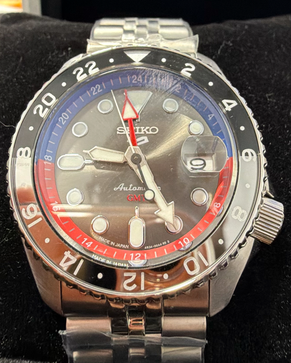 2024 Seiko 5 Sports GMT 42.5MM Grey Dial Steel Bracelet (SSK019)
