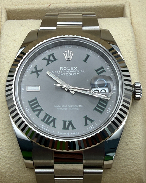 2024 Rolex Datejust "Wimbledon" 41MM Slate Dial Oyster Bracelet (126334)