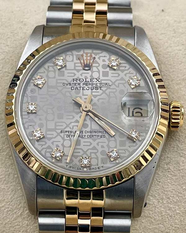 Rolex Datejust 31MM Grey "Jubilee Motif" Dial Two-Tone Jubilee Bracelet (68273)